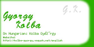 gyorgy kolba business card